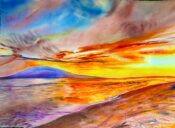 Anita Jamieson’s watercolor Beach Sunset